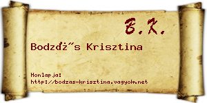 Bodzás Krisztina névjegykártya