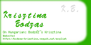 krisztina bodzas business card